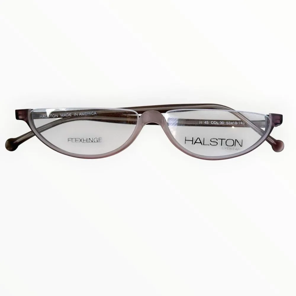 Vintage 80s Halston H45 Half-Moon/Cat-Eye Reading Glasses Frame | New Old Stock